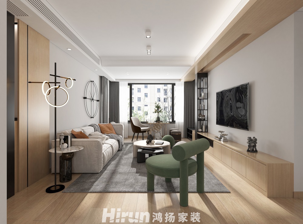 長(zhǎng)房云時(shí)代123㎡北歐之光三居室 裝修案例效果圖-03