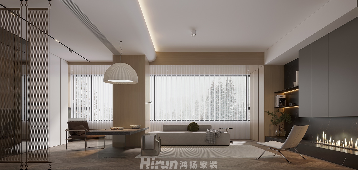 長房領(lǐng)秀時(shí)代130㎡雅致現(xiàn)代四居室 裝修案例效果圖-2