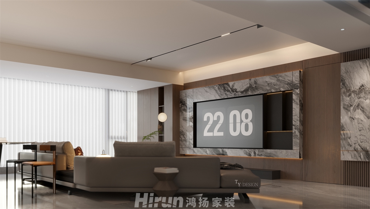 軌道萬(wàn)科悅府143㎡新裝飾主義四居室 裝修案例效果圖-2