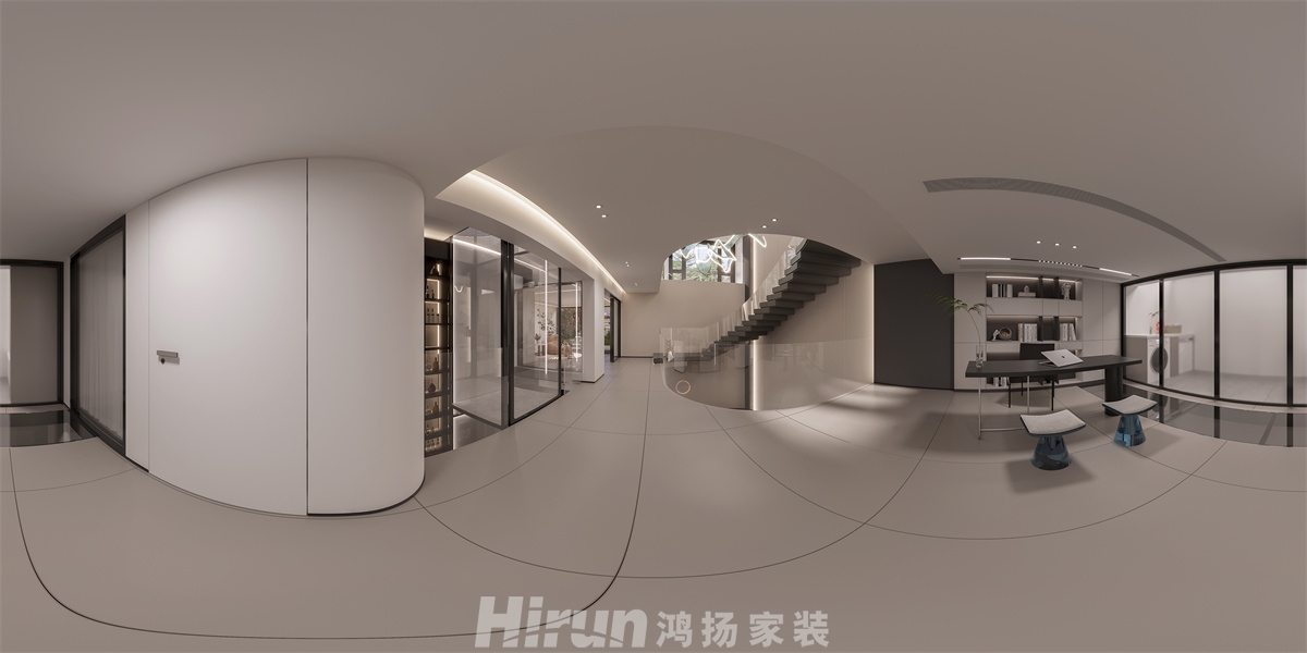 溪山悅400㎡極簡(jiǎn)詫寂疊墅 裝修案例效果圖-2