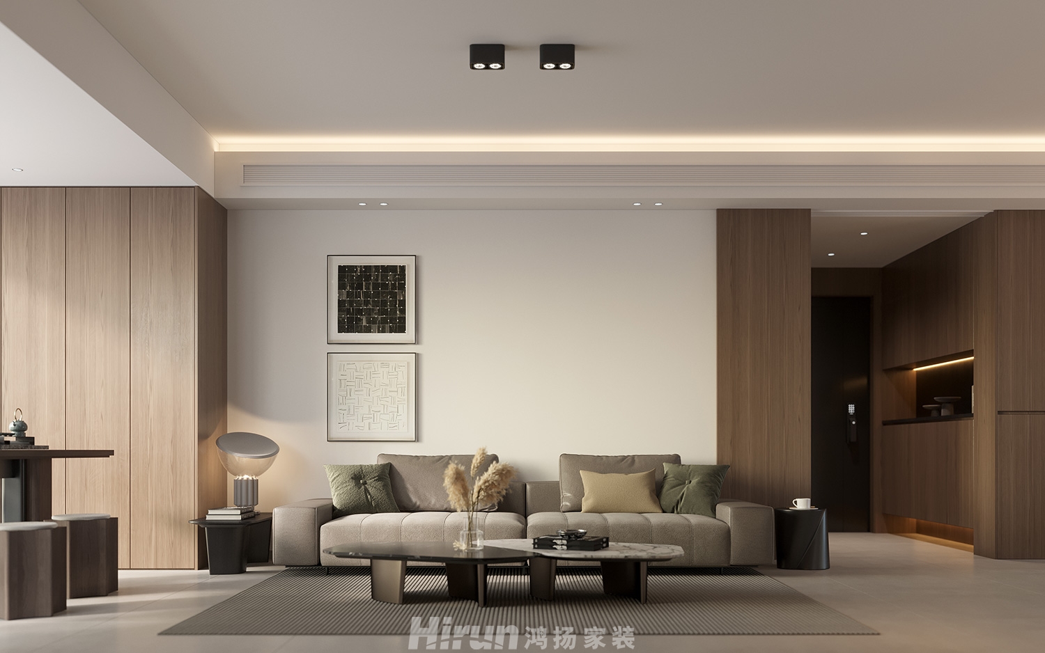 長(zhǎng)房東旭國(guó)際140㎡雅致現(xiàn)代四居室 裝修案例效果圖-3