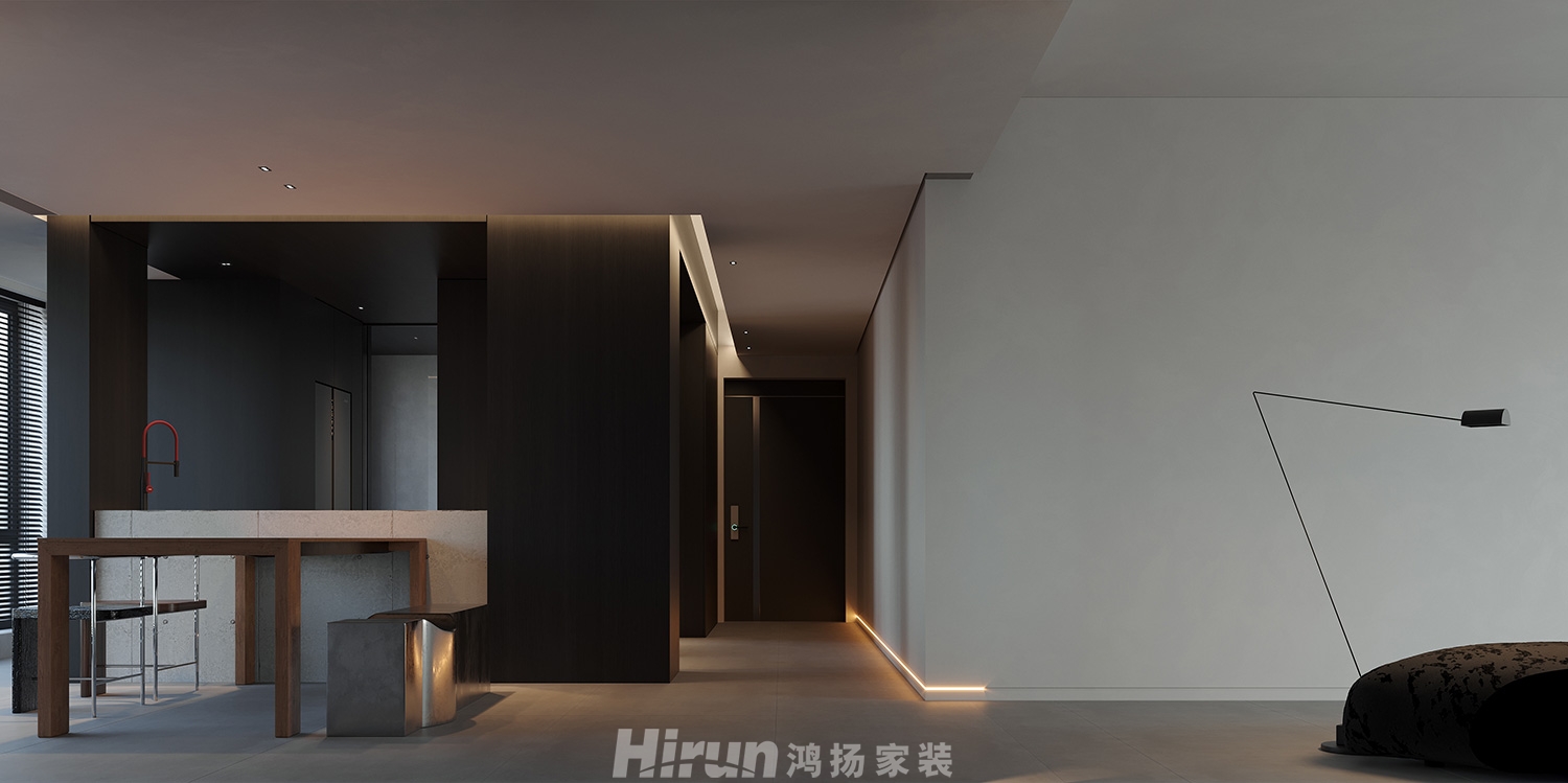 京盛和府140㎡極簡詫寂復(fù)式 裝修案例效果圖-1
