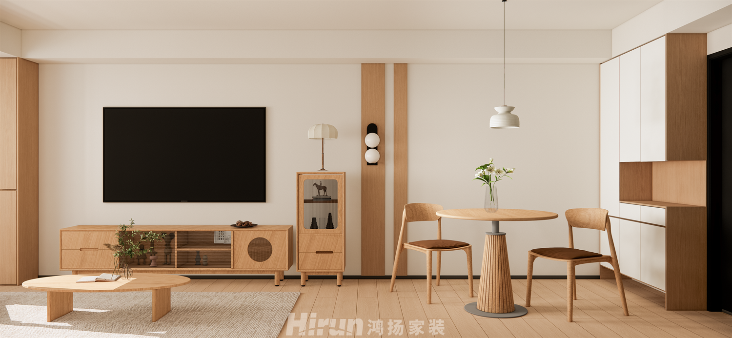 潤(rùn)和翰文府123㎡北歐之光三居室 裝修案例效果圖-2