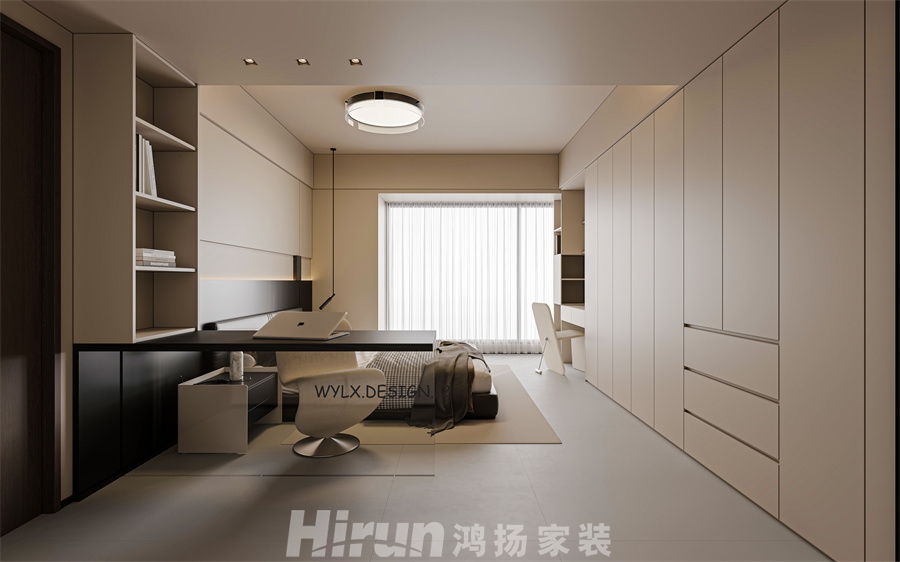輝煌國(guó)際城184㎡雅致現(xiàn)代四居室 裝修案例效果圖-2