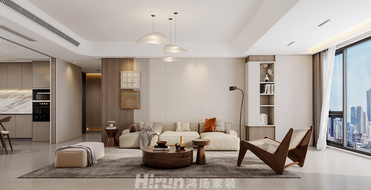 東原麓印長(zhǎng)江110㎡雅致現(xiàn)代三居室 裝修案例效果圖-4