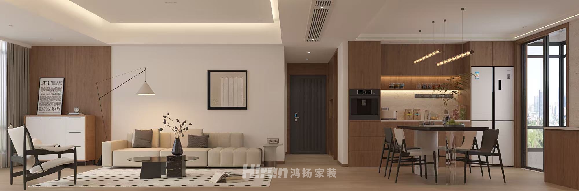 桃誠外灘120㎡復(fù)古風(fēng)潮四居室 裝修案例效果圖-2